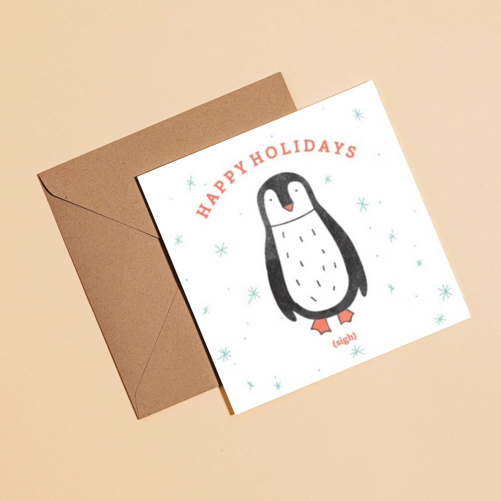 
                  
                    Penguin Sigh Happy Holidays Greeting Card
                  
                